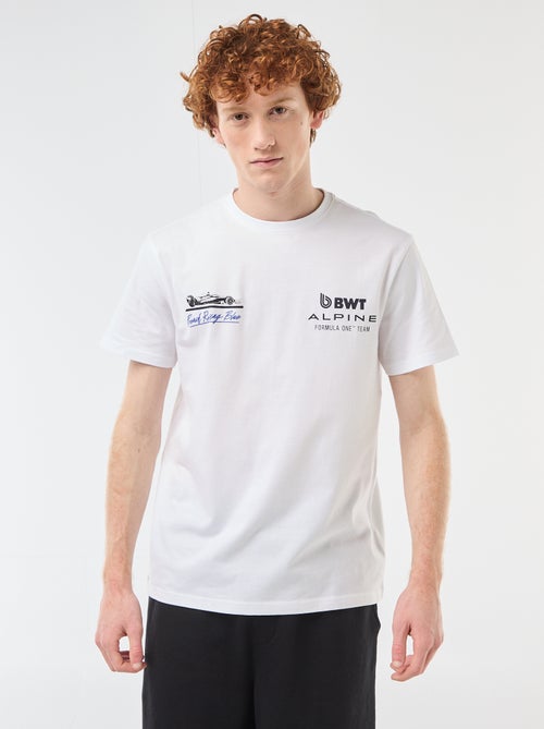 T-shirt met 'Alpine'-print van effen katoen - Kiabi