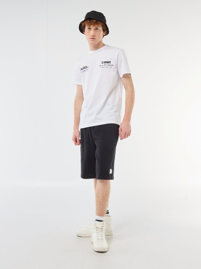 T-shirt met 'Alpine'-print van effen katoen Wit - Kiabi