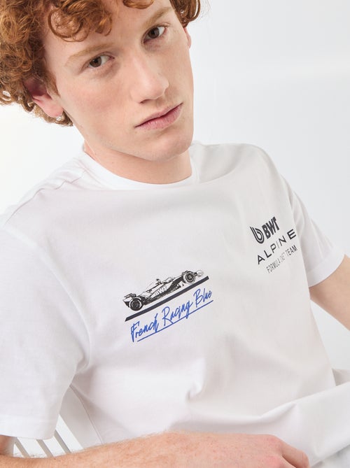 T-shirt met 'Alpine'-print van effen katoen - Kiabi