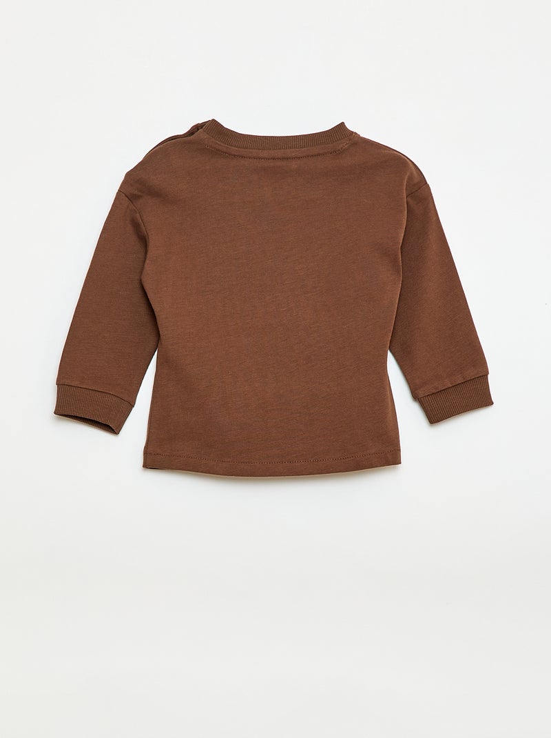 T-shirt met animatie van bouclé breisel Bruin - Kiabi