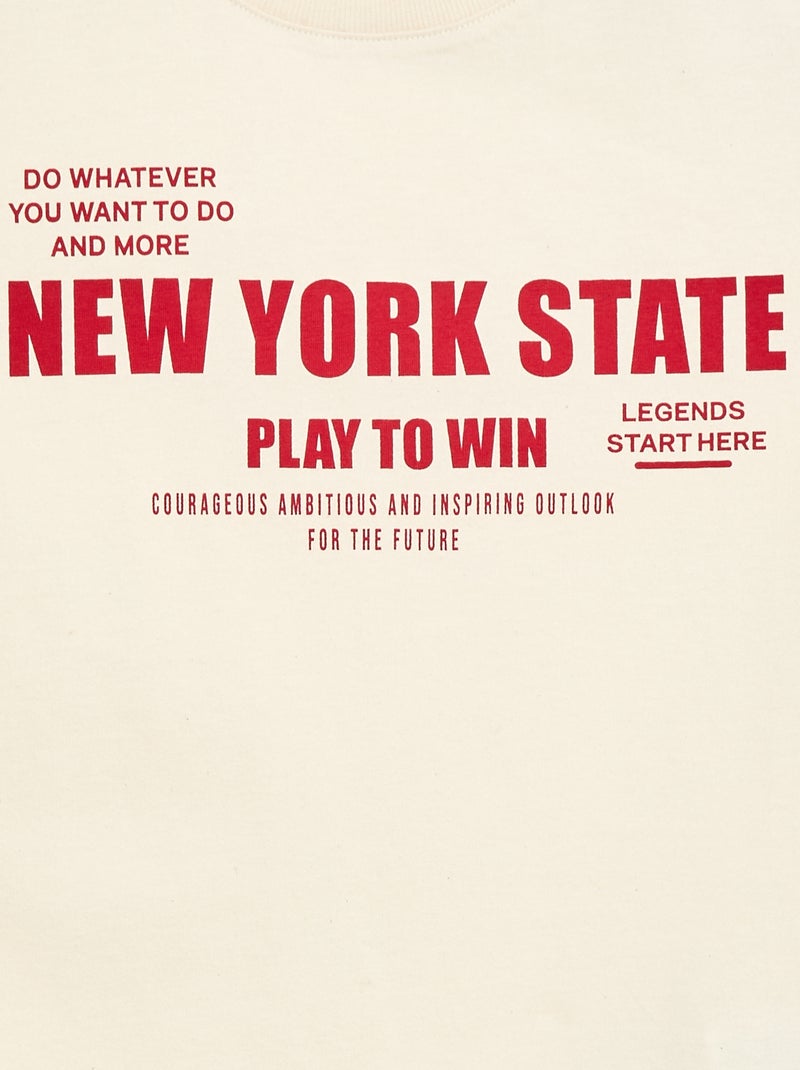 T-shirt met basketbalstijl Biege - Kiabi