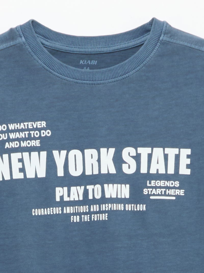 T-shirt met basketbalstijl Blauw - Kiabi