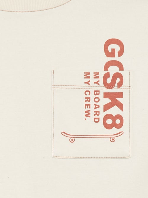 T-shirt met bedrukt zakje - cradle to cradle - Kiabi