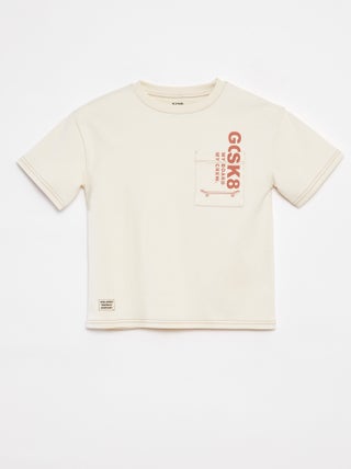 T-shirt met bedrukt zakje