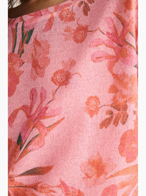 T-shirt met bloemenprint en ronde hals lucci - Kiabi