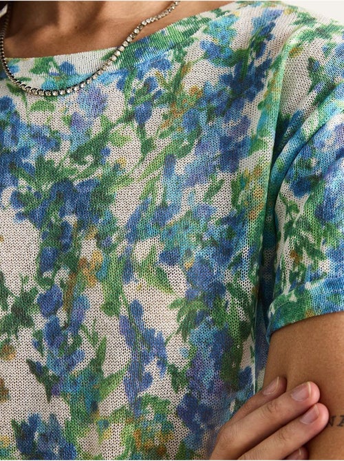 T-shirt met bloemenprint en ronde hals lucci - Kiabi