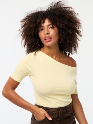 T-shirt met boothals
