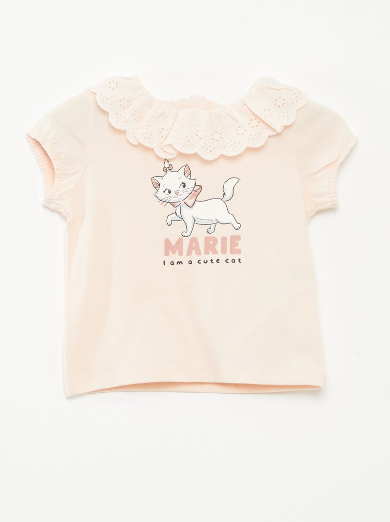 T-shirt met broderie anglaise 'Marie' Rose - Kiabi