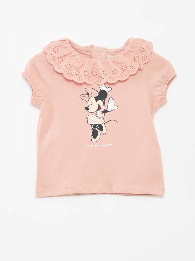 T-shirt met broderie anglaise 'Minnie' Rose - Kiabi