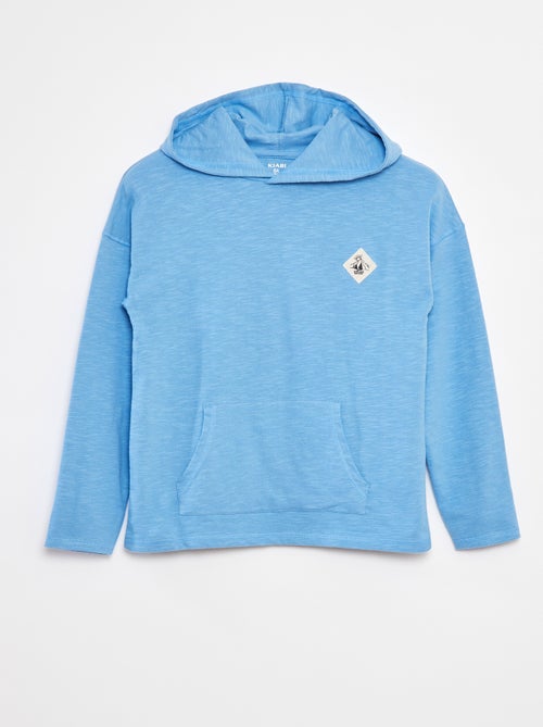 T-shirt met capuchon en lange mouw - Kiabi