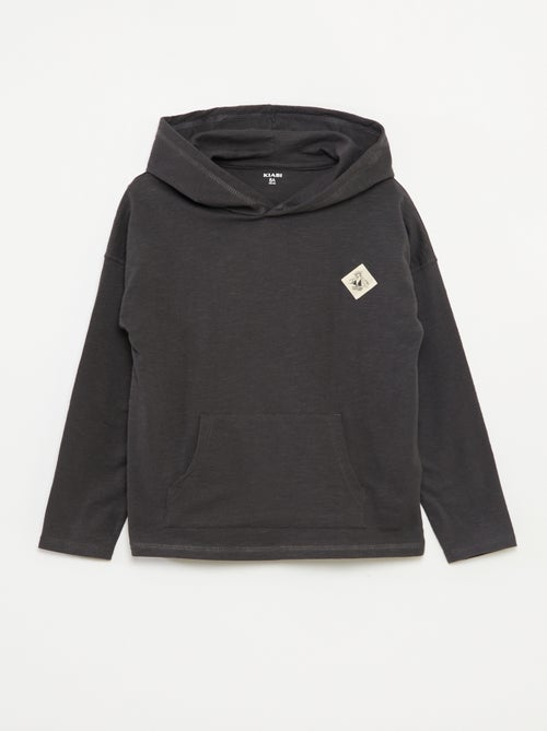 T-shirt met capuchon en lange mouw - Kiabi