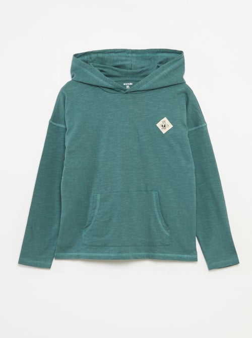 T-shirt met capuchon en lange mouw - Kiabi