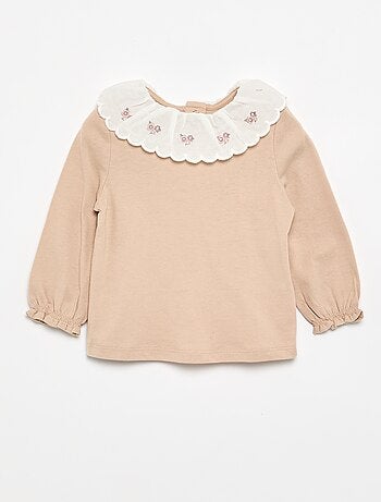 T-shirt met Claudinekraag