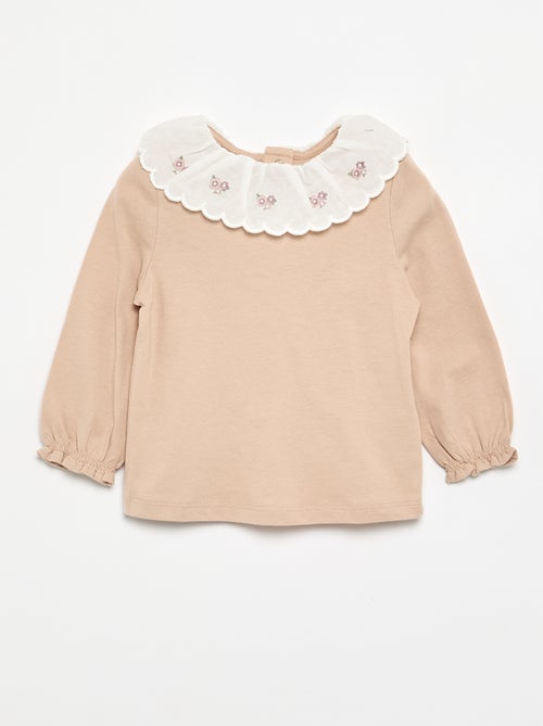 T-shirt met Claudine-kraag - Kiabi