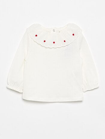T-shirt met Claudinekraag