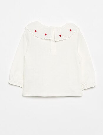 T-shirt met Claudinekraag