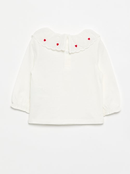 T-shirt met Claudinekraag - Kiabi