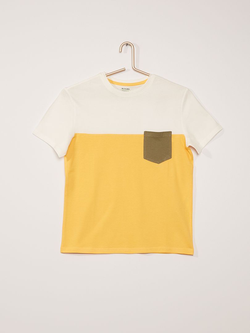 T-shirt met color-block GEEL - Kiabi