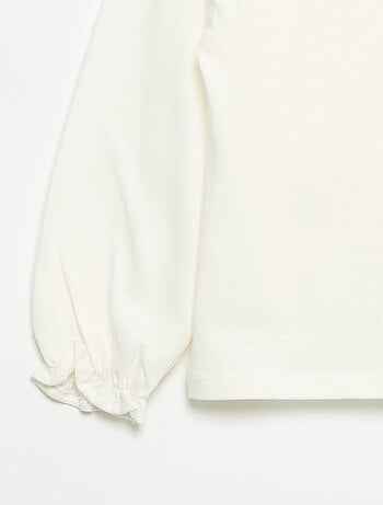 T-shirt met decoratieve strikjes en lange mouwen