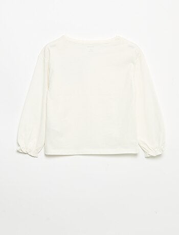 T-shirt met decoratieve strikjes en lange mouwen