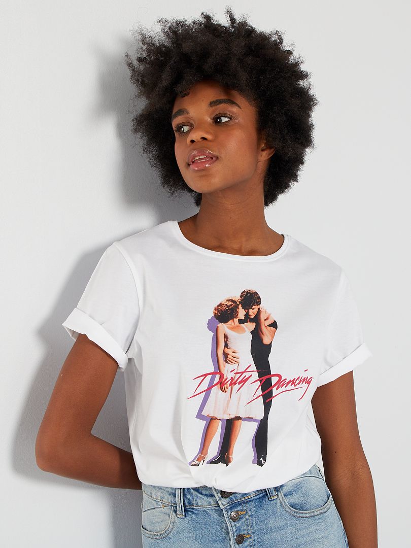 T-shirt met 'Dirty Dancing'-print wit - Kiabi