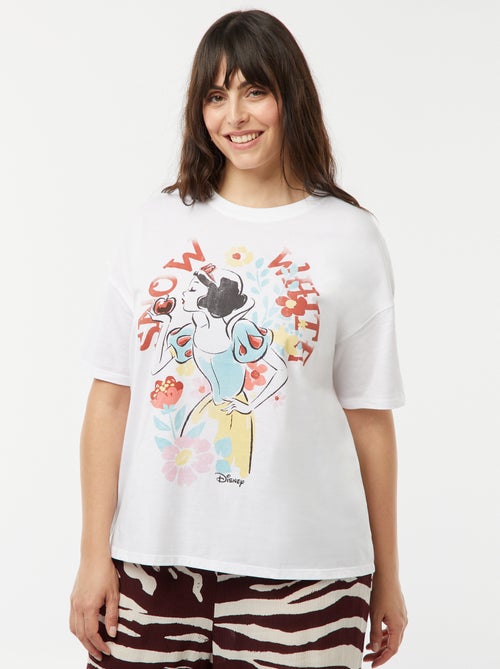 T-shirt met Disney-prinsessenprint en korte mouw - Kiabi
