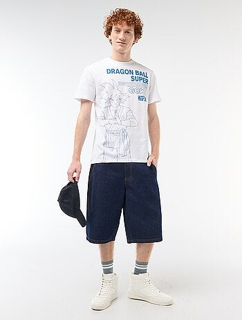T-shirt met 'dragon ball' print van katoen