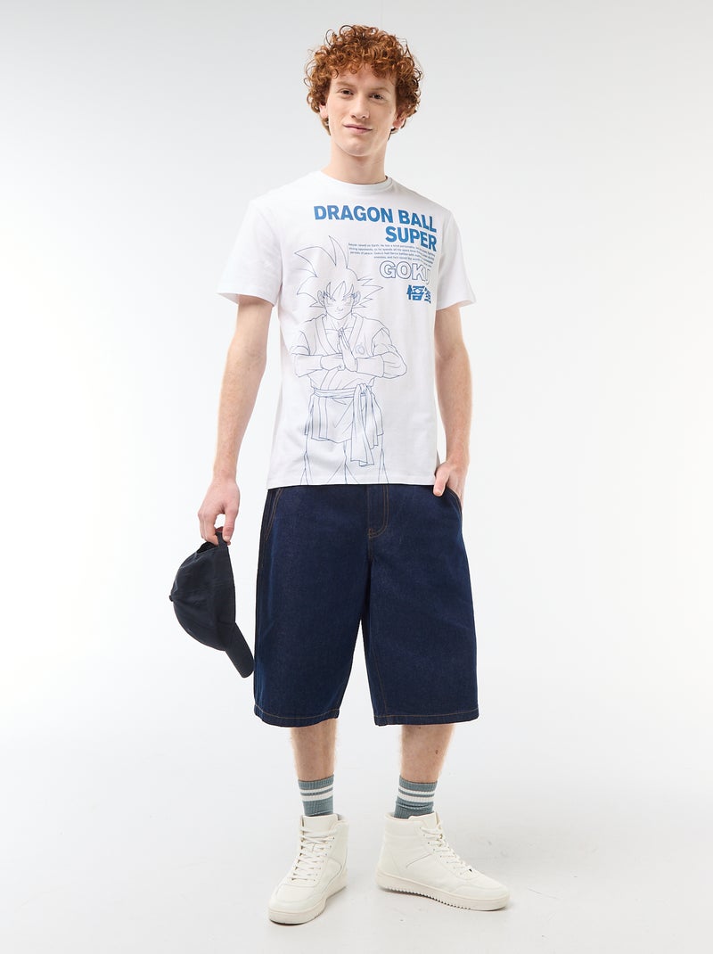 T-shirt met 'dragon ball' print van katoen Wit - Kiabi