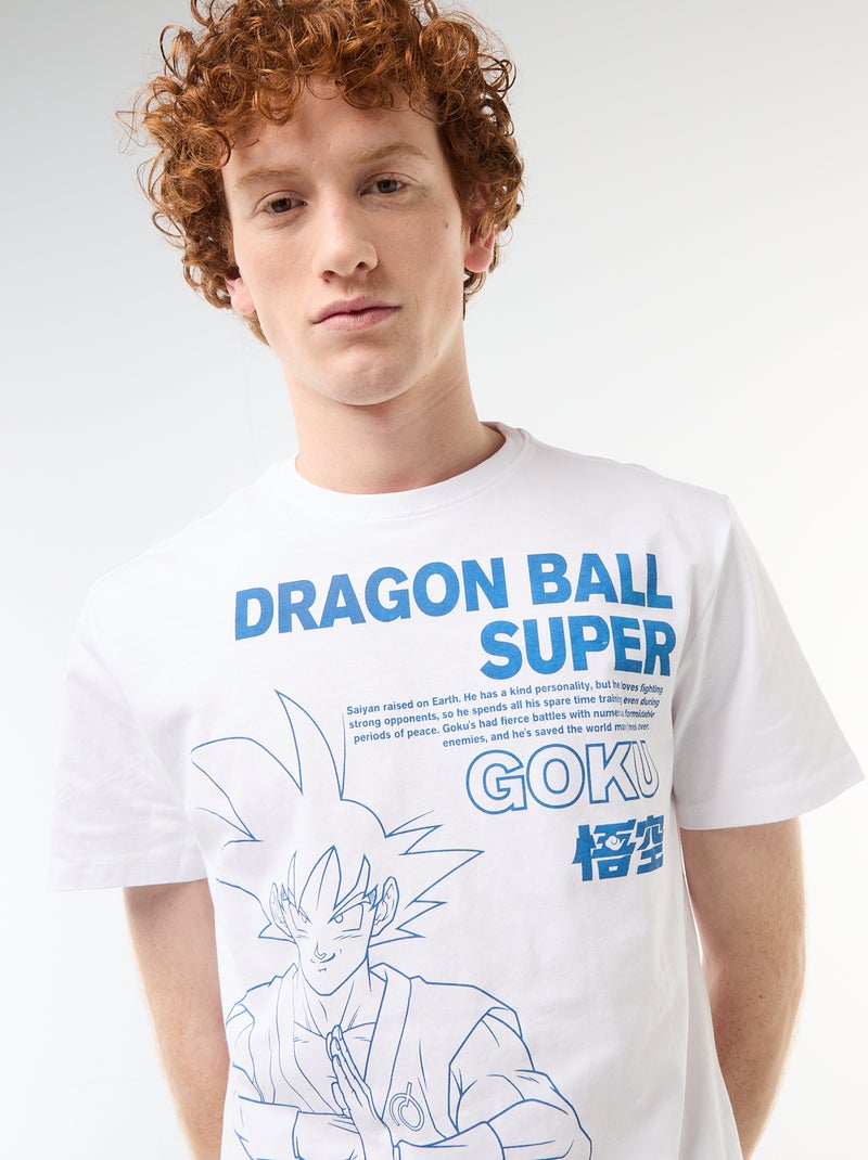 T-shirt met 'dragon ball' print van katoen Wit - Kiabi