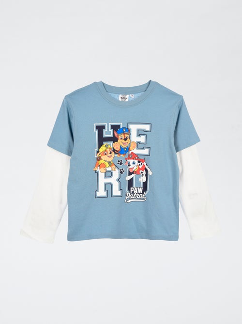 T-shirt met dubbel mouweneffect 'Paw Patrol' - Kiabi