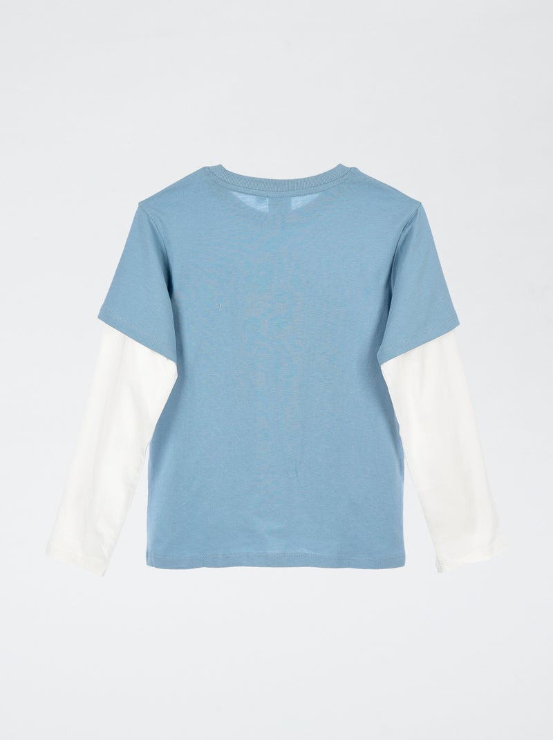 T-shirt met dubbel mouweneffect 'Paw Patrol' Blauw - Kiabi