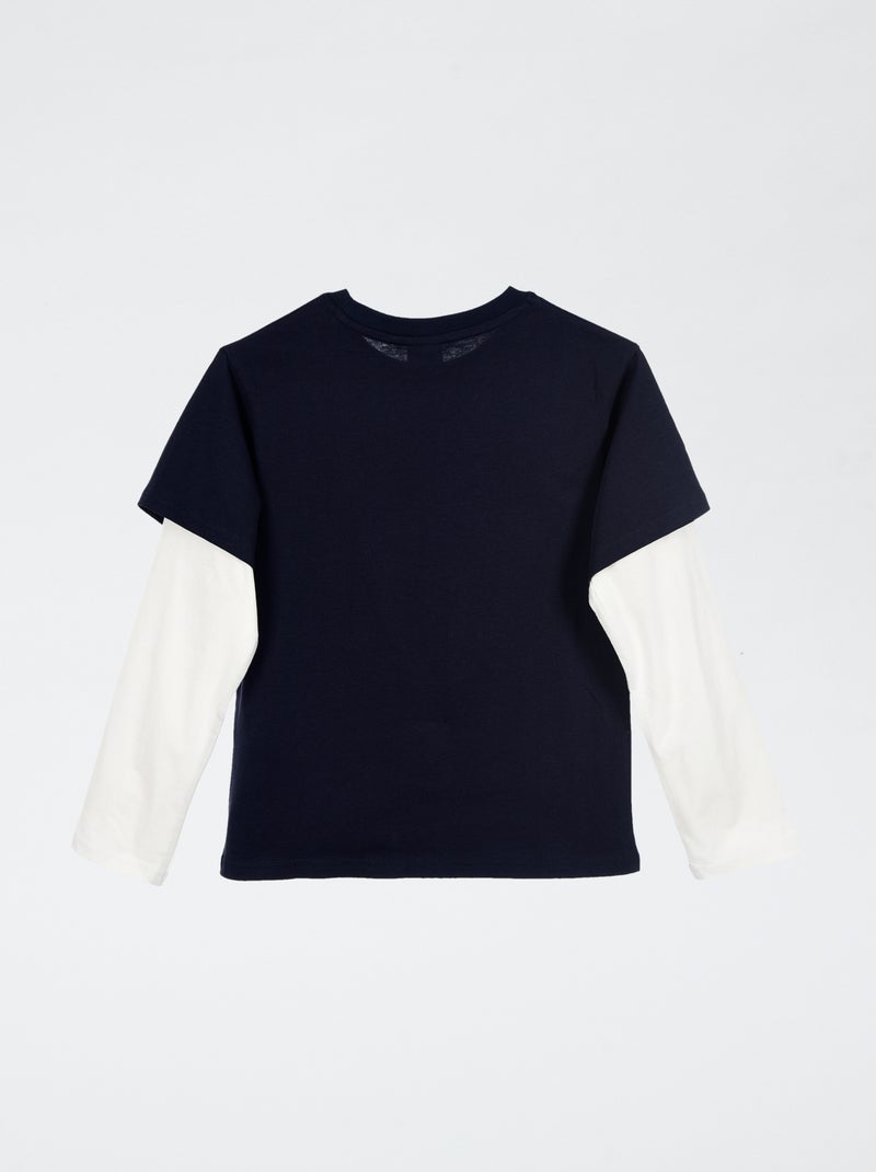T-shirt met dubbel mouweneffect 'Paw Patrol' Blauw - Kiabi