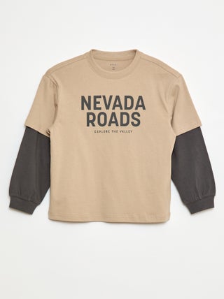 T-shirt met dubbele mouw