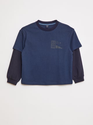 T-shirt met dubbele mouw