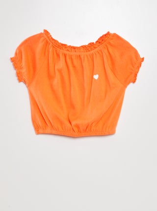 T-shirt met elastische boordjes