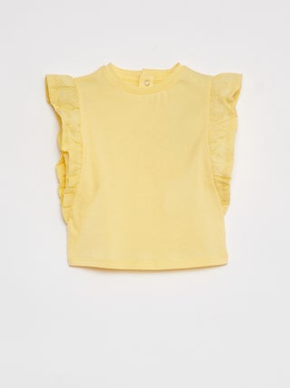 T-shirt met Engels kant