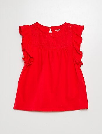 T-shirt met Engels kant