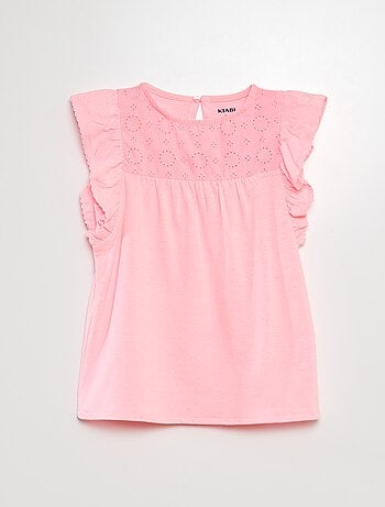 T-shirt met Engels kant