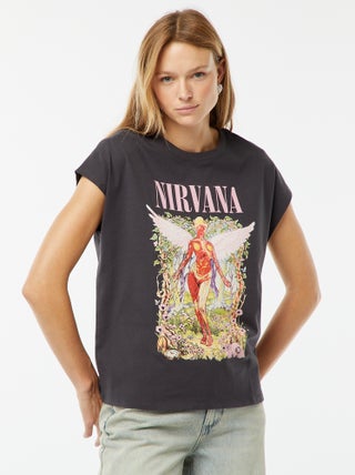 T-shirt met extra korte mouw 'Nirvana'