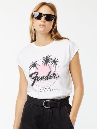 T-shirt met extra korte mouwen 'Fender'