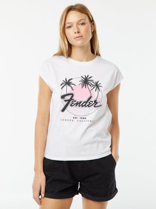 T-shirt met extra korte mouwen 'Fender' - Kiabi