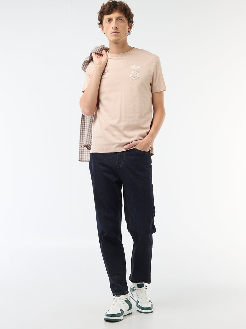 T-shirt met fantasieprint Biege - Kiabi
