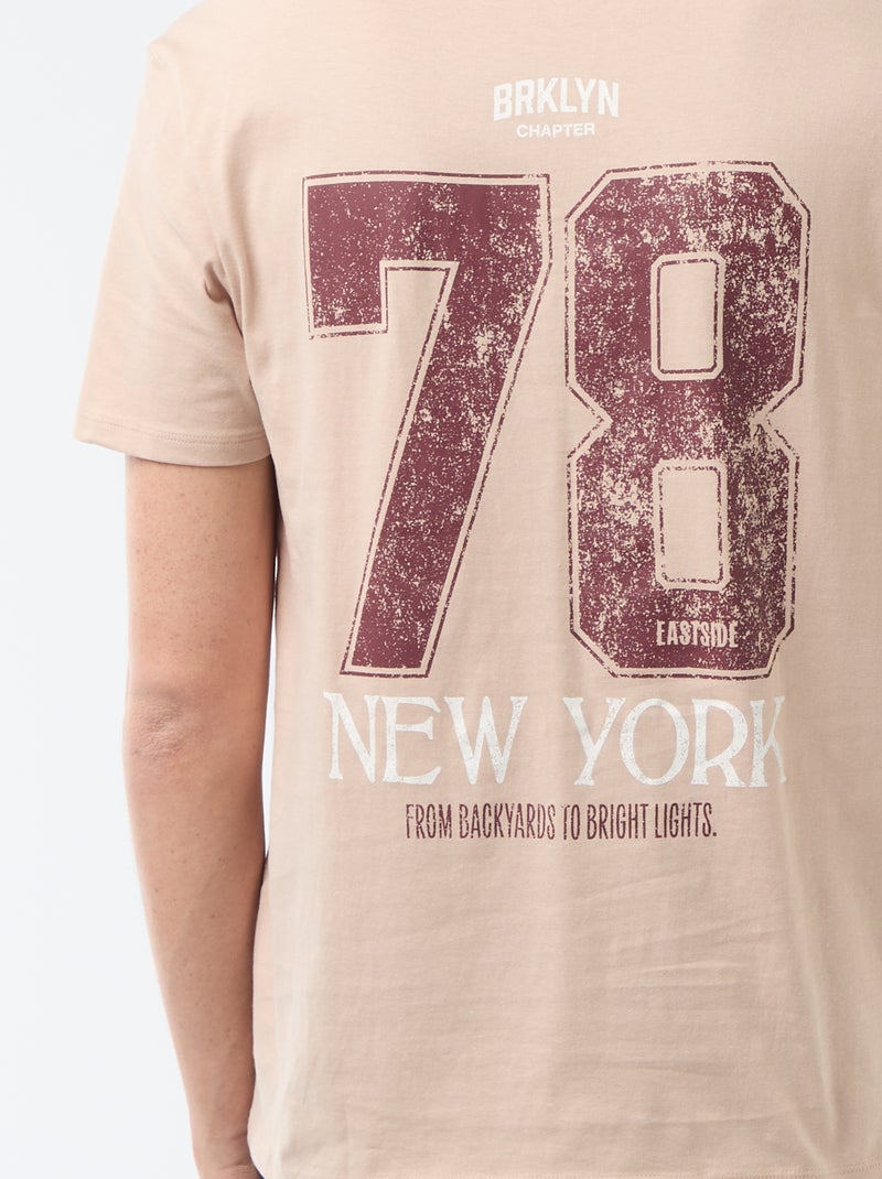 T-shirt met fantasieprint Biege - Kiabi