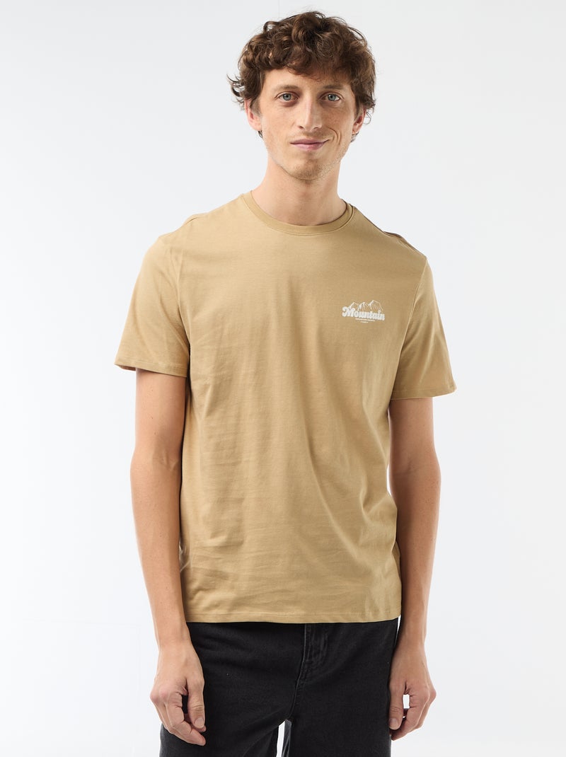 T-shirt met fantasieprint Biege - Kiabi