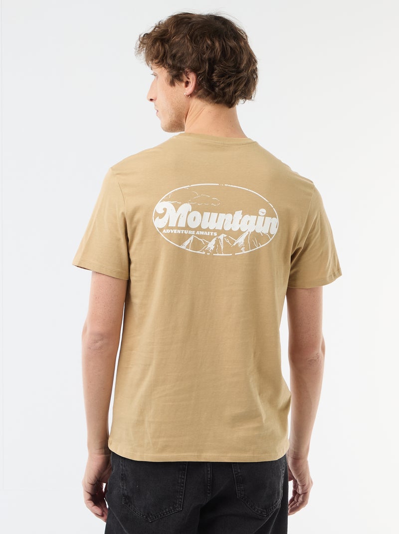 T-shirt met fantasieprint Biege - Kiabi