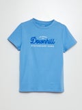 T-shirt met fantasieprint BLAUW - Kiabi