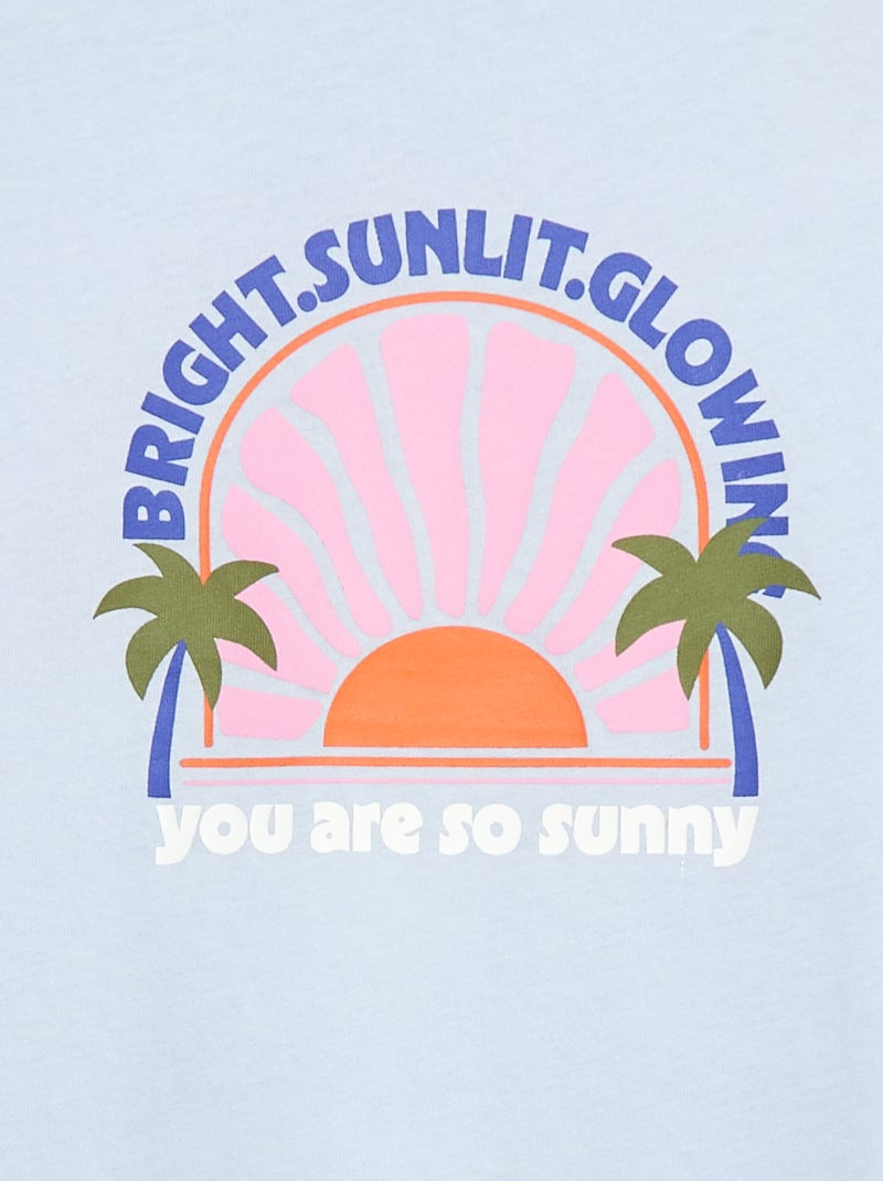 T-shirt met fantasieprint Blauw - Kiabi