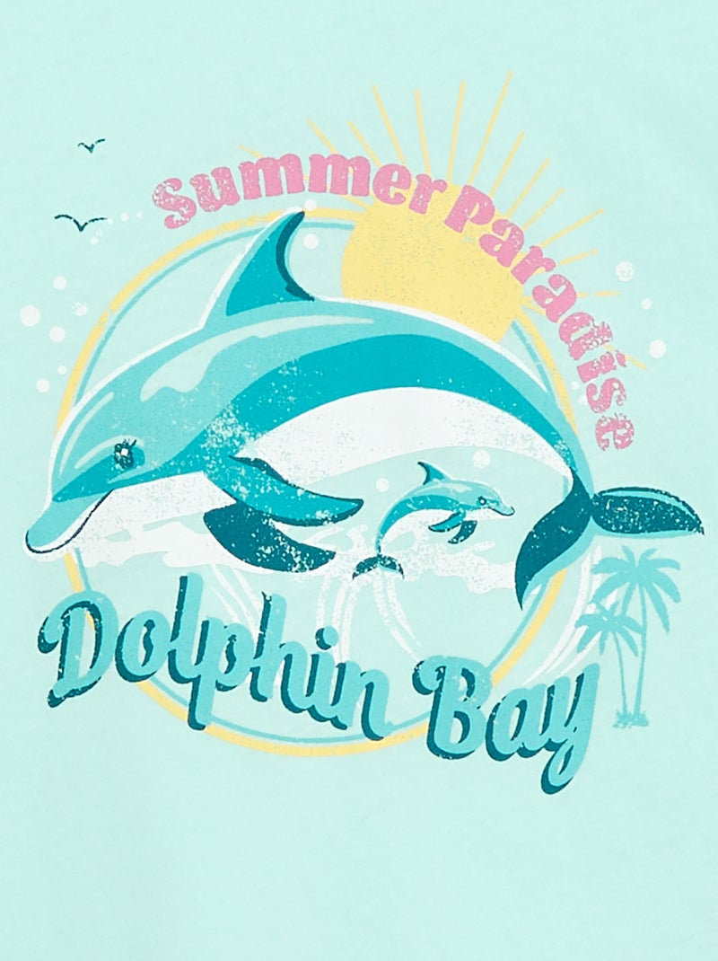 T-shirt met fantasieprint Blauw - Kiabi