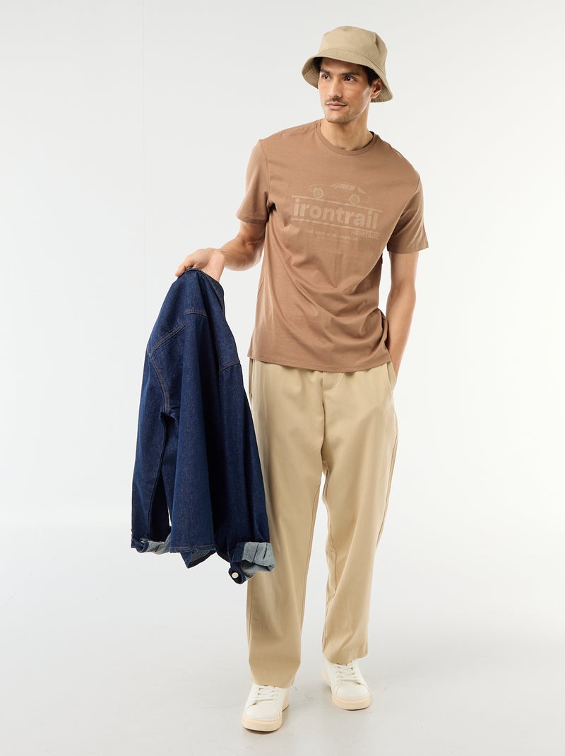 T-shirt met fantasieprint Bruin - Kiabi