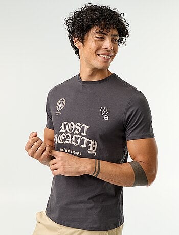 T-shirt met fantasieprint en korte mouwen
